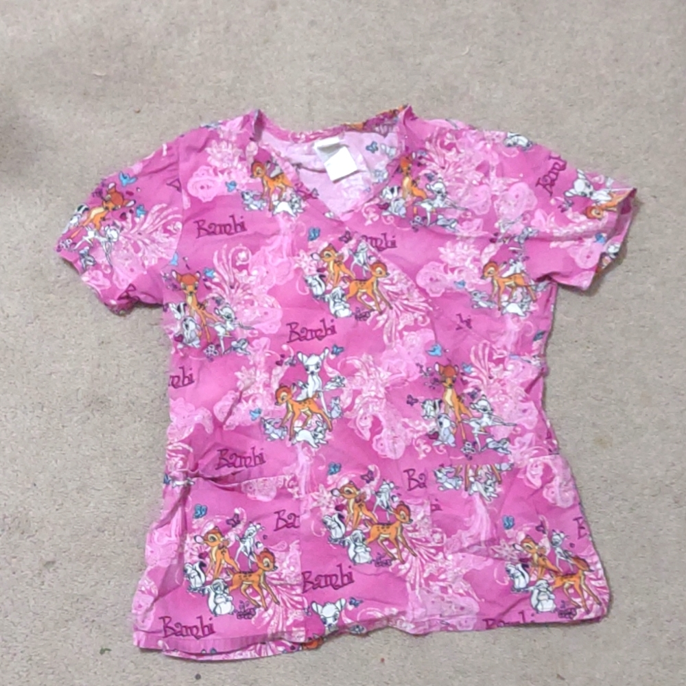 Women's pink Bambi scrub top